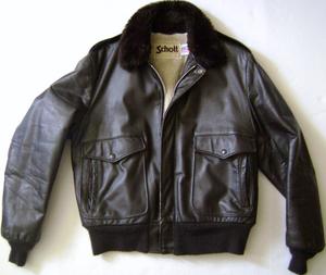 SCHOTT A 2 LEATHER JACKET sz 42 BOMBER FLIGHT AVIATOR MOTORCYCLE BROWN 